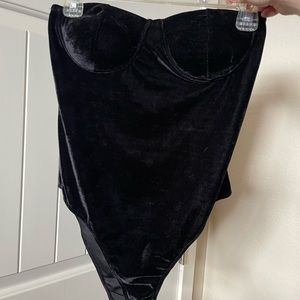 Beautiful Velvet Strapless Cupped Bodysuit